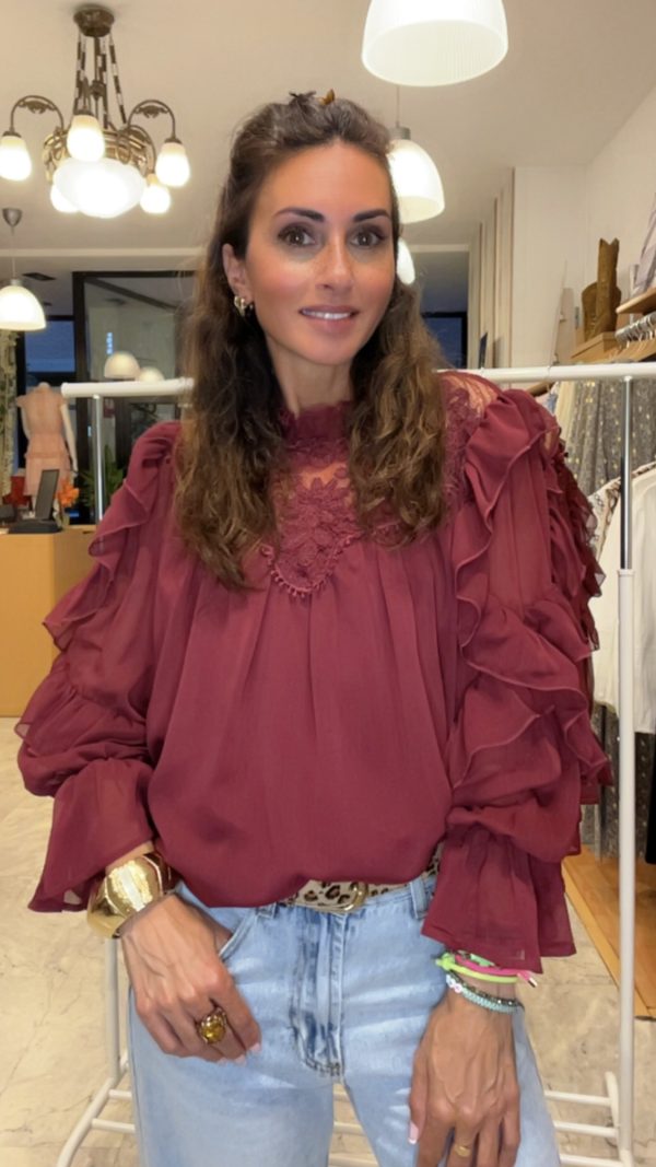 BLUSA NORA BURDEOS