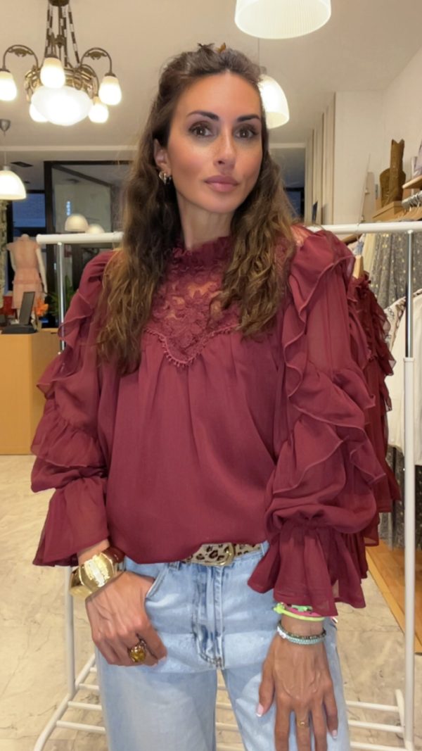BLUSA NORA BURDEOS
