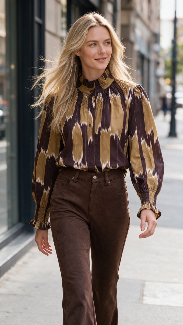 BLUSA SABINE OCRE