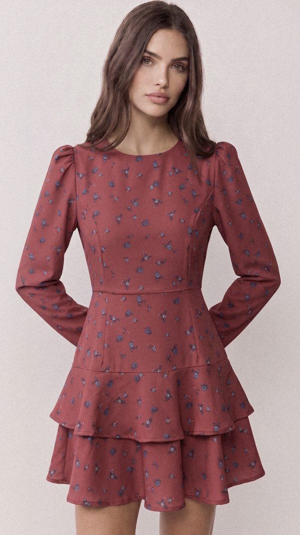 VESTIDO MARIELA LIBERTY GRANATE