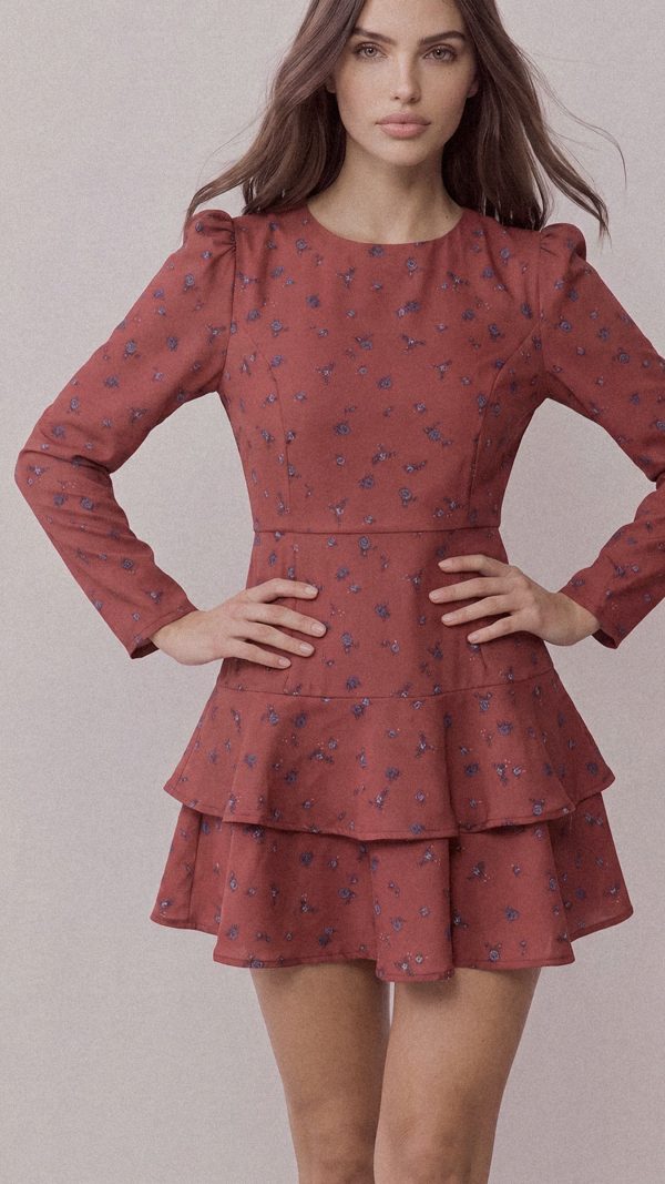VESTIDO MARIELA LIBERTY GRANATE