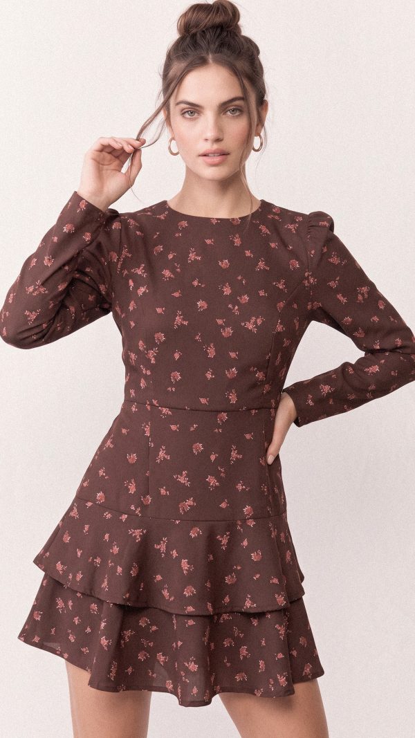 VESTIDO MARIELA LIBERTY MARRÓN