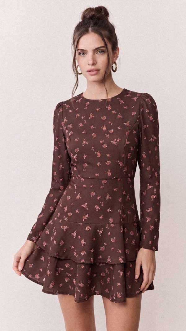 VESTIDO MARIELA LIBERTY MARRÓN