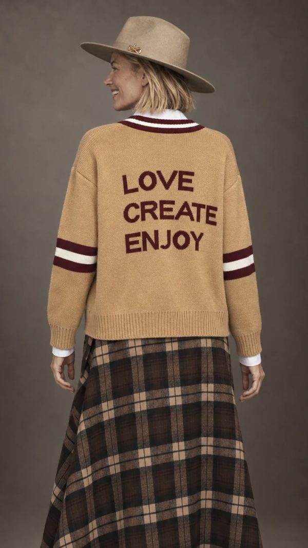 CÁRDIGAN LOVE CREATE ENJOY CAMEL