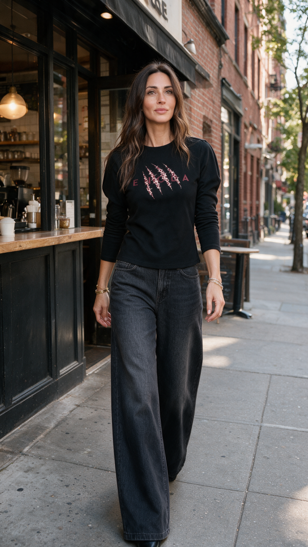 CAMISETA ZARPA NEGRO & BURDEOS ENOLA